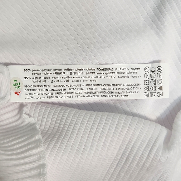 Zara Girls White Ribbed Cropped Halter Tank, Size 5 ~ EUC - Picture 4 of 4